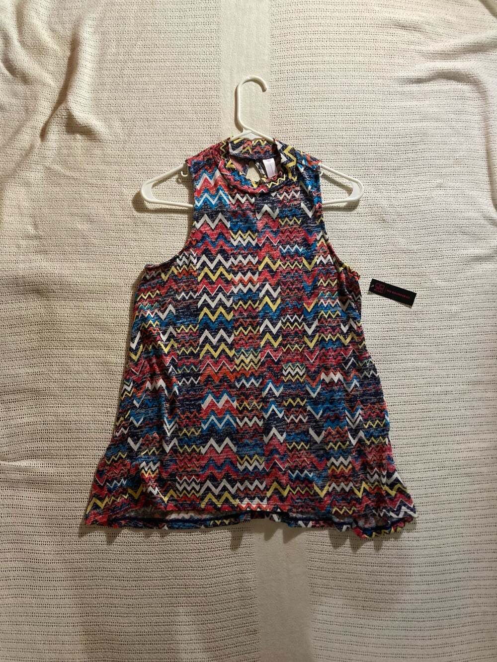No Boundaries Multicolor Chevron Sleeveless Dress
